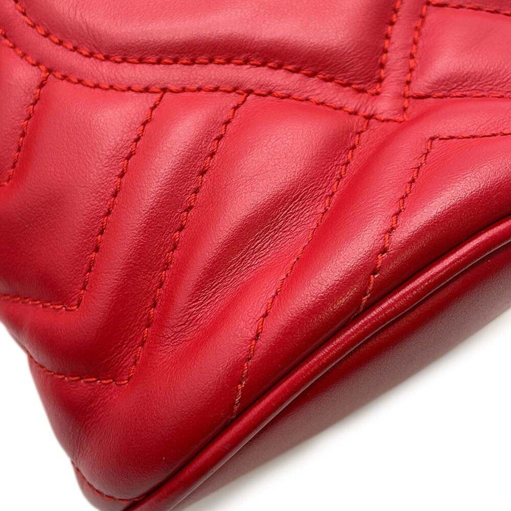 GUCCI Red GG Marmont Shoulder Bag - Picture 9 of 16
